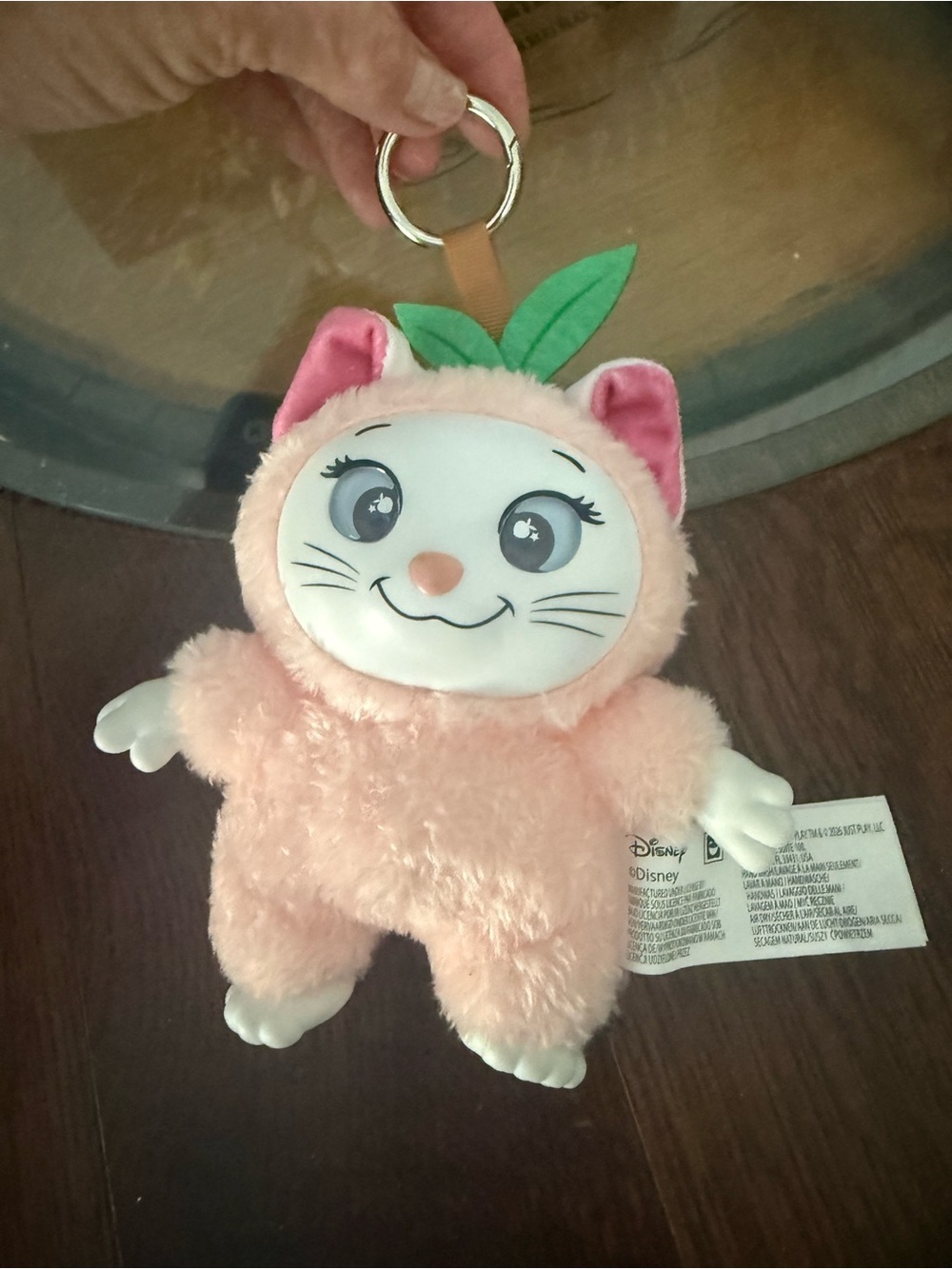 Disney Marie Aristocat Cat Plush Keychain - Pink Plush Character